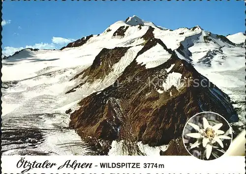 Wildspitze Mittelbergferner Taschachferner Fliegeraufnahme Kat. St Leonhard Pitztal oetztaler Alpen