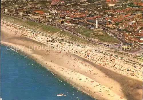 Egmond aan Zee Leuchtturm Fliegeraufnahme Kat. Niederlande