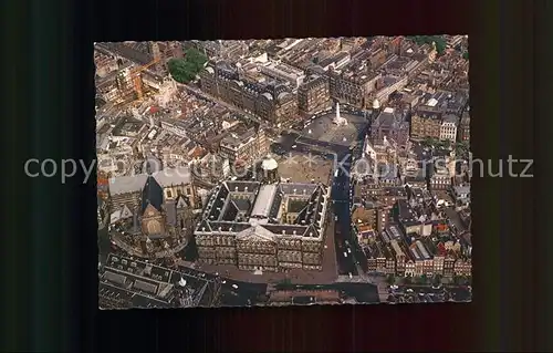 Amsterdam Niederlande Dam Koeniglicher Schloss National Denkmal Fliegeraufnahme Kat. Amsterdam