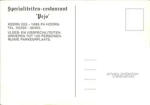 Niederlande Specialteiten Restaurant Pejo Kat. Niederlande