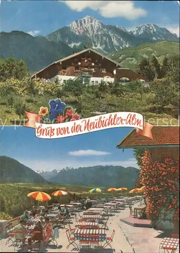 Neubichler Alm Bergrestaurant gegen Untersberg Watzmann  / Piding /Berchtesgadener Land LKR