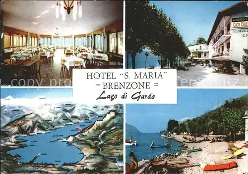 Brenzone Lago di Garda Hotel S. Maria Panoramakarte Kat. Italien