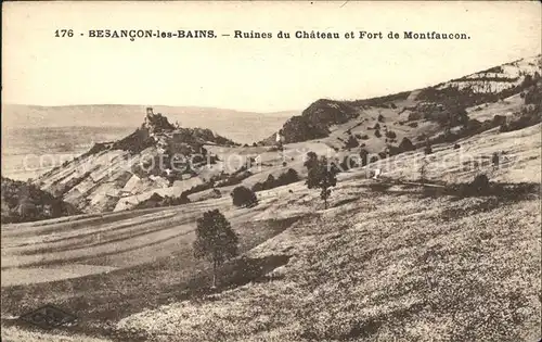 Besancon les Bains Ruines du Chateau et Fort de Montfaucon Kat. Besancon Doubs