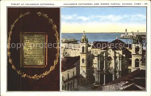 Habana Havana Tablet at Columbus Cathedral and Morro Castle Kat. Havana
