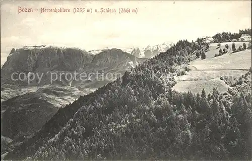 Bozen Suedtirol Panorama mit Herrenkohlern und Schlern Dolomiten Kat. Bozen Suedtirol