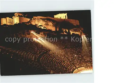 Athenes Athen Herodes Atticus Odeum beleuchtet Tempel Antike Kat. Griechenland