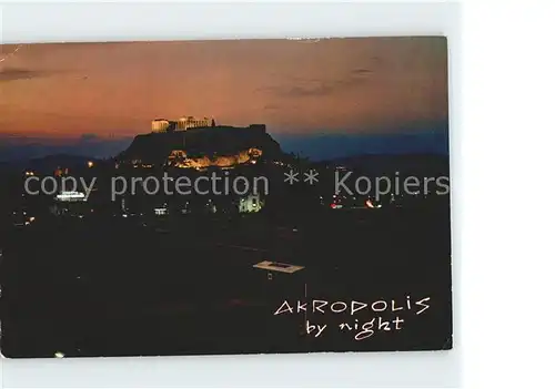 Athenes Athen Akropolis bei Nacht Tempel Antike Kat. Griechenland