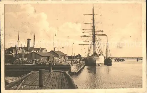 Nykobing Havneparti Hafen Segelschiff Kat. Daenemark