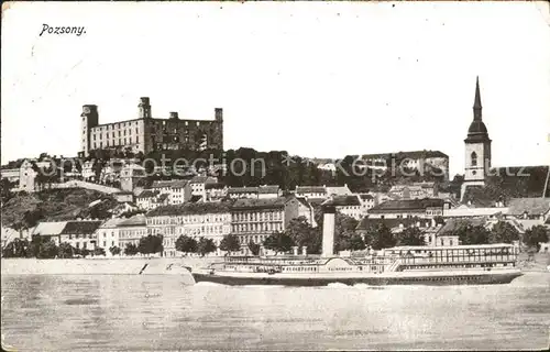 Pozsony Donau Dampfer Burg Kat. Slowakische Republik