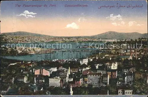 Constantinople Vue panoramique du Port Hafen Kat. Constantinopel = Istanbul