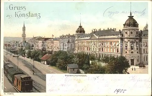 Konstanz Bodensee Bahnhofstrasse Teilansicht Kat. Konstanz