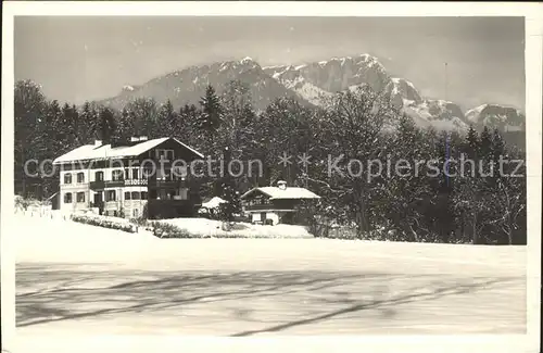 Schoenau Berchtesgaden Haus Koeppeleck mit Untersberg Kat. Berchtesgaden