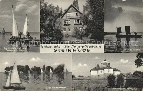 Steinhude Segelboot Steinhuder Meer Torfkahn Jugendherberge Festung Wilhelmstein Insel / Wunstorf /Region Hannover LKR