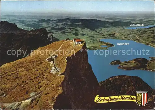 Schafberg Salzkammergut Fliegeraufnahme Gipfel Mondsee Zellersee Kat. St Wolfgang am Wolfgangsee