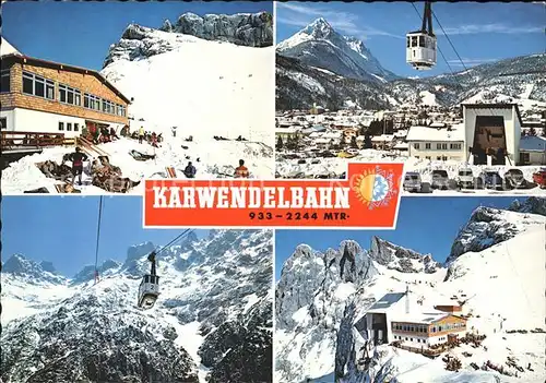 Karwendelbahn Berggaststaette Karwendelspitze Talstation Mittenwald Kat. Schwaz