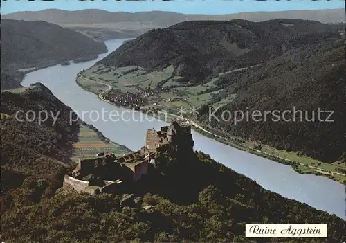 Burgruine Aggstein Fliegeraufnahme / Schoenbuehel-Aggsbach /Mostviertel-Eisenwurzen