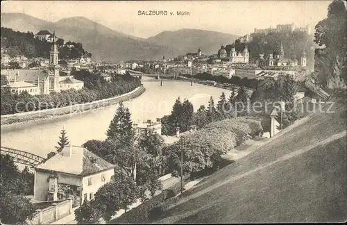 Salzburg Oesterreich Flusspartie v. Muelln / Salzburg /Salzburg und Umgebung
