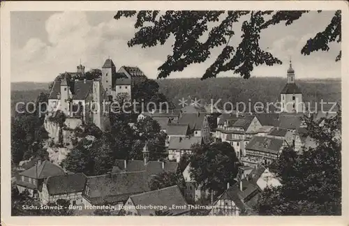 Burg Hohnstein Jugendherberge Ernst Thaelmann Kat. Hohnstein