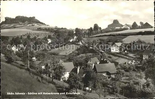 Schoena Elbe mit Kaiserkrone und Zirkelstein Kat. Reinhardtsdorf Schoena