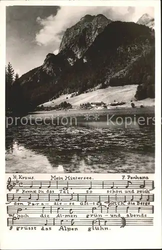 Hintersee Berchtesgaden Mein Hintersee Lied F. Panhans Noten Kat. Berchtesgaden