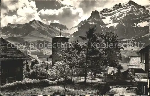 Adelboden Kirche Bunderspitz Nuenihorn Kat. Adelboden