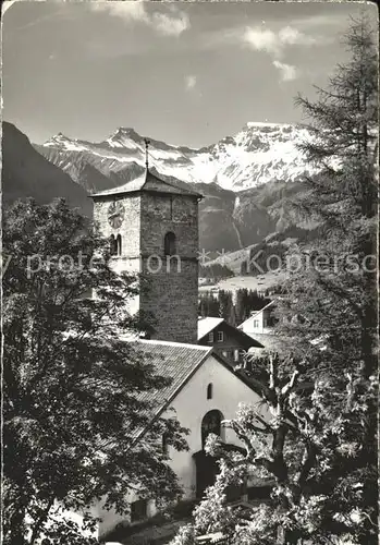 Adelboden Kirche Tierhoernli Steghorn Wildstrubel Kat. Adelboden
