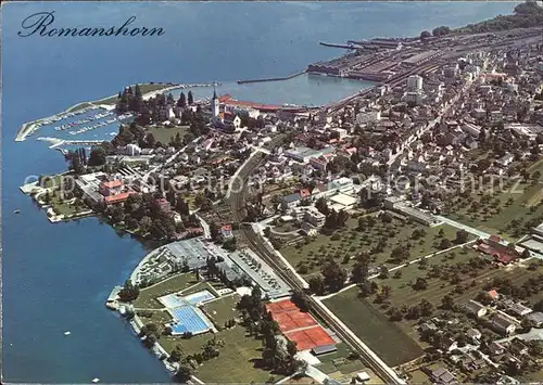 Romanshorn TG Fliegeraufnahme Schwimmbad Bodensee Kat. Romanshorn