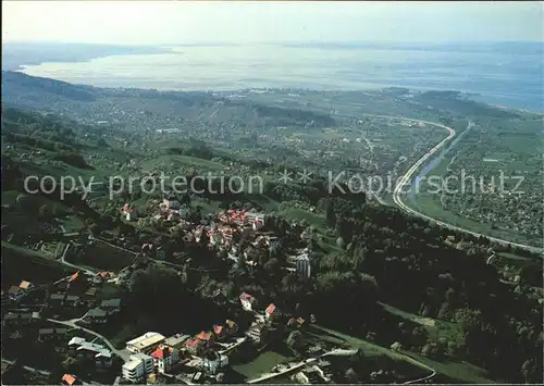 Walzenhausen AR Fliegeraufnahme Blick Bodensee Altenrhein Kat. Walzenhausen