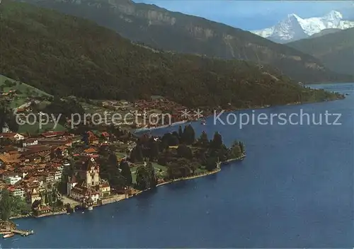 Thunersee Fliegeraufnahme Schloss Oberhofen Kat. Thun