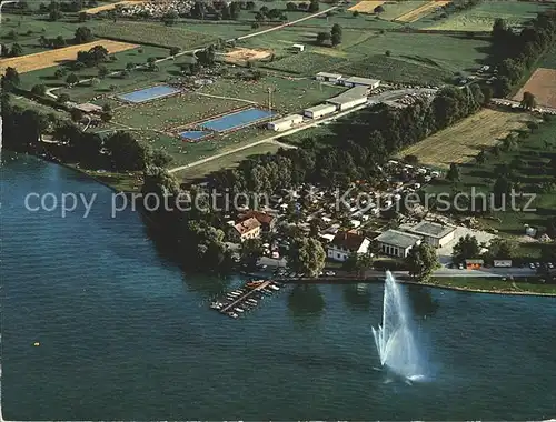 Kreuzlingen TG Fliegeraufnahme Bodensee Camping Schwimm  Strandbad Kat. Kreuzlingen