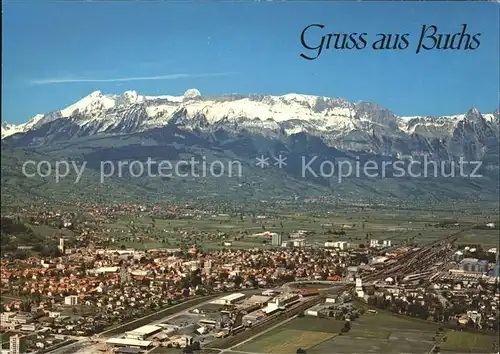 Buchs SG Fliegeraufnahme Blick Alpstein / Buchs /Bz. Werdenberg