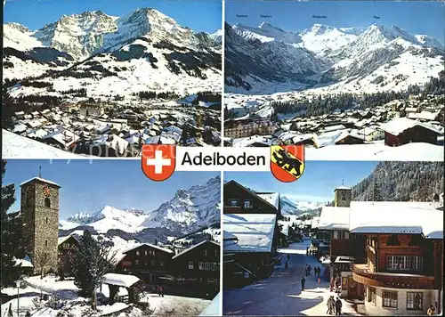 Adelboden Kirche Wildstrubel Fitzer Tierhoernli Strassenansicht Kat. Adelboden