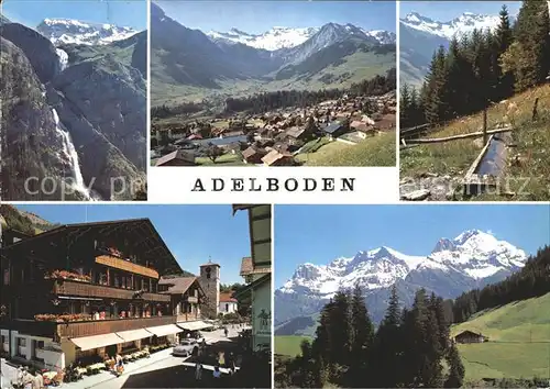 Adelboden Wasserfall Hotel Teilansichten Alpen Kat. Adelboden