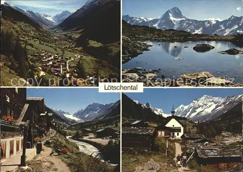 Loetschental Kirche Alpen Teilansichten Kat. Kippel