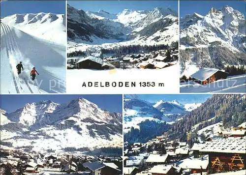 Adelboden Skifahrer Alpen Ortsansichten Kat. Adelboden