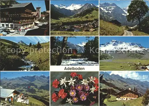 Adelboden Blume Alpen Hotel Kirche  Kat. Adelboden