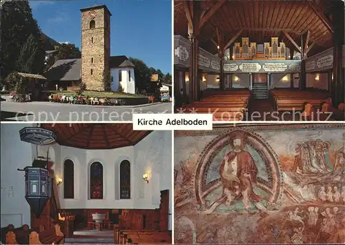 Adelboden Kirche Fenster Giacometti Schiff Orgel Jungstes Gericht Kat. Adelboden