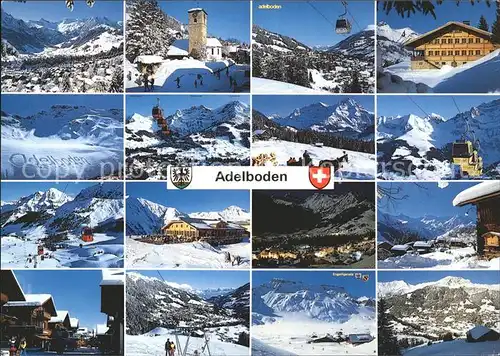 Adelboden Engstligenalp Kirche Luftseilbahn Ortsansichten Skifahrer Kat. Adelboden