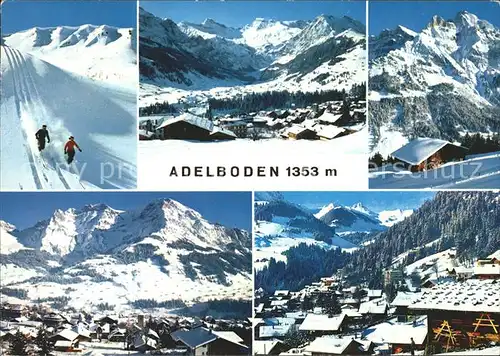 Adelboden Skifahrer Ortsansichten Kat. Adelboden