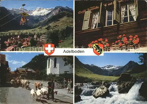 Adelboden Sesselbahn Wasserfall Kuehe Haus Kat. Adelboden