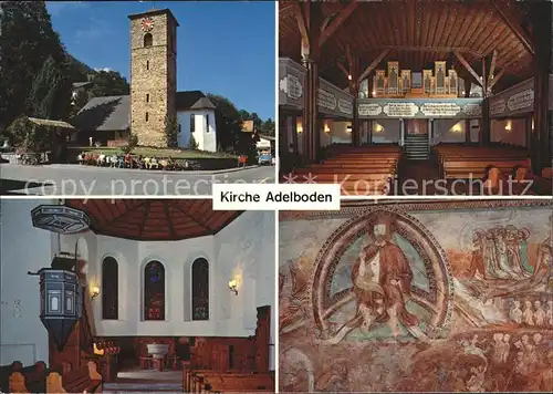 Adelboden Ref. Kirche Fenster Giacometti Schiff Orgel Kat. Adelboden