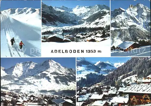 Adelboden Skifahrer Ortsansichten Alpen Kat. Adelboden