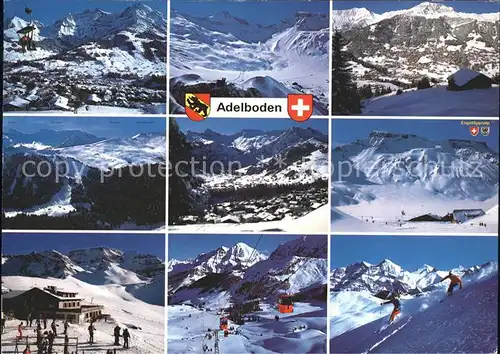 Adelboden Engstligenalp Skifahrer Sesselbahn Skifahrer Luftseilbahn Kat. Adelboden