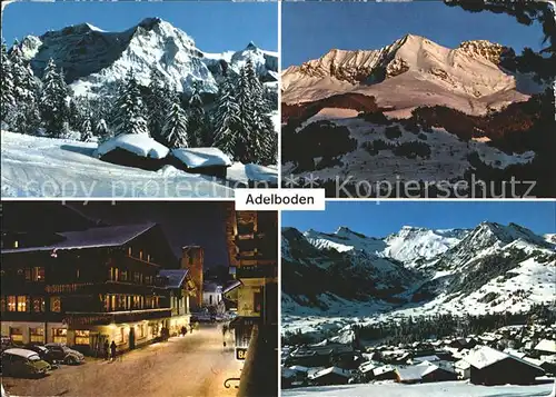 Adelboden Hotel Alpen Skispuren Ortsansicht Kat. Adelboden