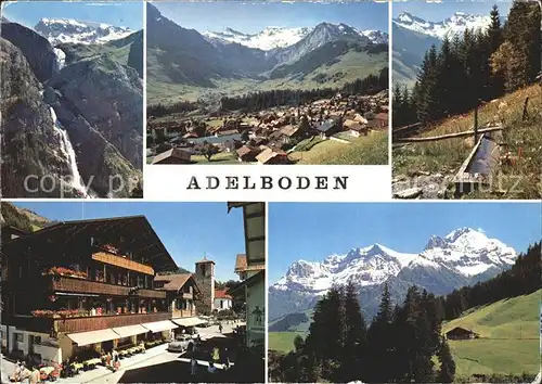 Adelboden Hotel Baeren Brunnen Ortsansicht Wasserfall Kat. Adelboden
