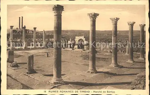 Timgad Ruines Romaines Marche Sertius Kat. Algerien