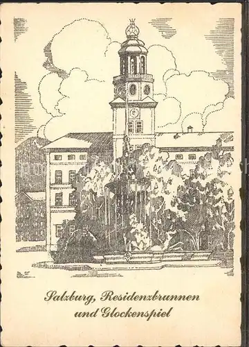 Salzburg Oesterreich Residenzbrunnen Glockenspiel / Salzburg /Salzburg und Umgebung