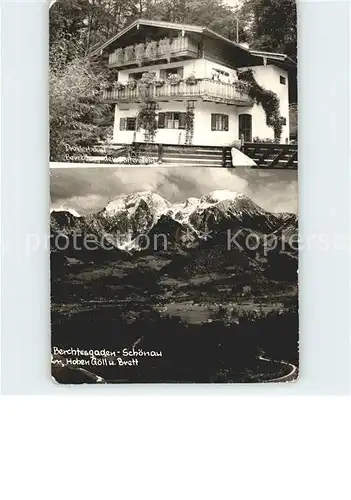 Schoenau Berchtesgaden Drexlerhaeusl Panorama mit Hohen Goell und Brett Berchtesgadener Alpen Kat. Berchtesgaden