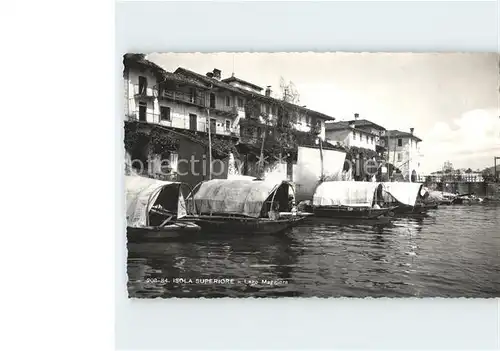 Isola Superiore Ansicht vom See aus Boote Kat. Lago Maggiore