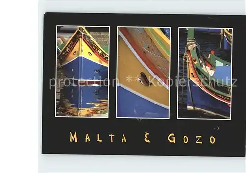 Gozo Malta Brightly coloured boats Kat. Malta